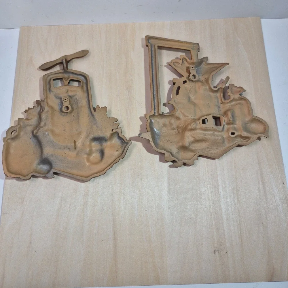 HOMCO Farmhouse Wall Decor Set‎ Apple Press Corn Grinder Rustic Kitchen Art